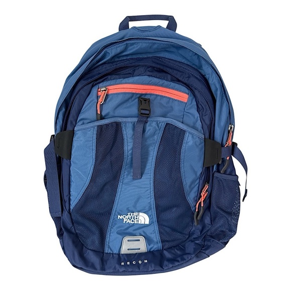 The North Face Recon Backpack Hiking School Laptop Outdoor‎ Blue Pink Orange - Picture 1 of 15